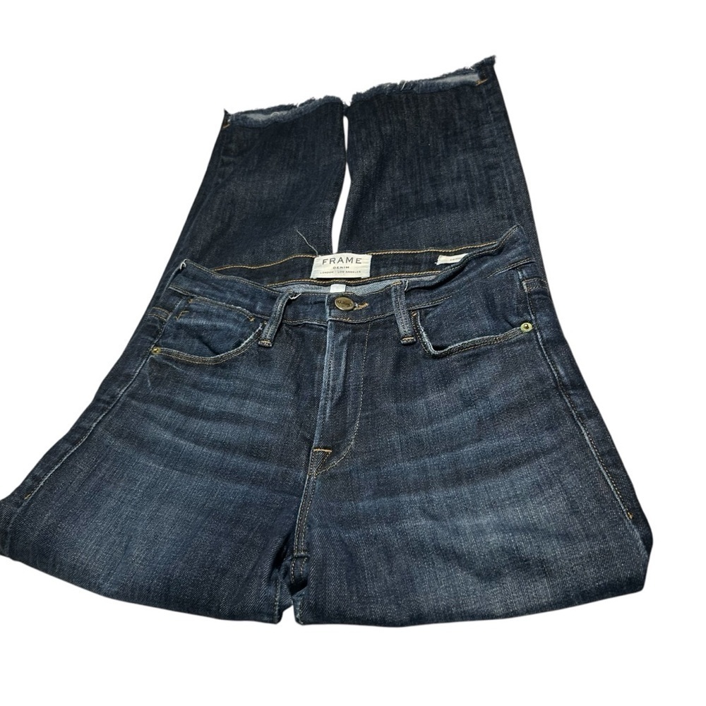 Frame Le High Straight Raw Hem Sz 24 - Picture 5 of 12